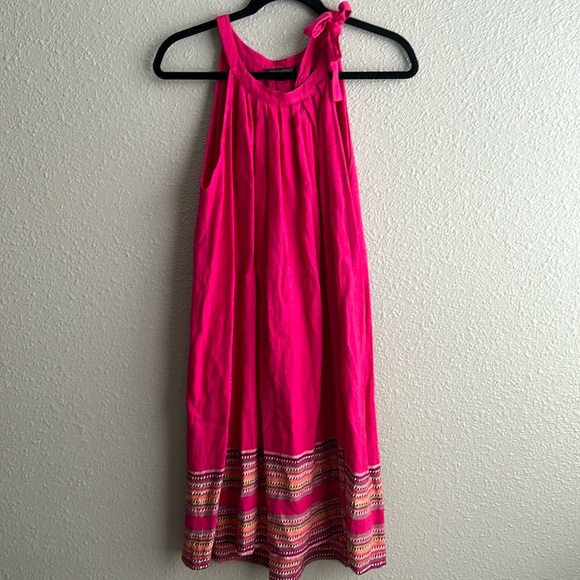 For Cynthia Dresses & Skirts - For Cynthia linen high neck side tie shift dress